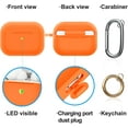 thumbnail image 2 of AirPods Pro Case Cover with Keychain, Full Protective Silicone Skin Accessories for Women Men Girl with Apple AirPods Pro Case,Front LED Visible-Orange, 2 of 5