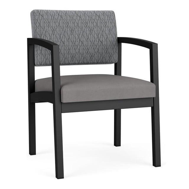 Fauteuil d'Appoint pour Réception et Salle d'Attente Lenox en Acier / Acier Noir / Gris / Gris