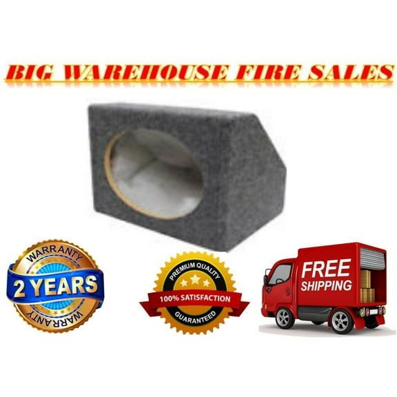 1 Absolute MDF Angled/Wedge 6"x9" Gray Car Audio Speaker Box Enclosure