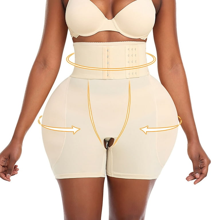 High Waisted Body Shaper Shorts Shapewear for Women Tummy Control Plus Size  Women's Button-Shaped Pants With Open Crotch, Waist And Crotch, Sponge Belly  And Body-Building Pants Beige XXL 