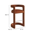 thumbnail image 3 of Bar Stool Chair Barstool, Brown, Velvet, Bar Pub Cafe Bistro Dining Kitchen Hospitality Restaurant, Modern Contemporary, HB37627, 3 of 9