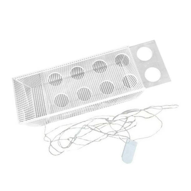 Jarrón rectangular de flores de acrílico largo para centro de mesa, escritorio, hogar, 10 10 círculos