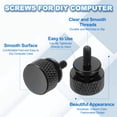 thumbnail image 4 of 6 Pcs M3*0.5 Knurled Thumb Screw Computer Case Threaded Hand Tighten Screws for PC Case, Black, 4 of 7
