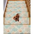thumbnail image 2 of Stair Treads for Wooden Steps,Coastal Turquoise Peel and Stick Stair Treads with Adhesive,Ocean Coral Starfish Shell Modern Sea Non Slip Indoor Stairs Runner Rugs Mats for Elders Dogs 8"x30" 10PCS, 2 of 7