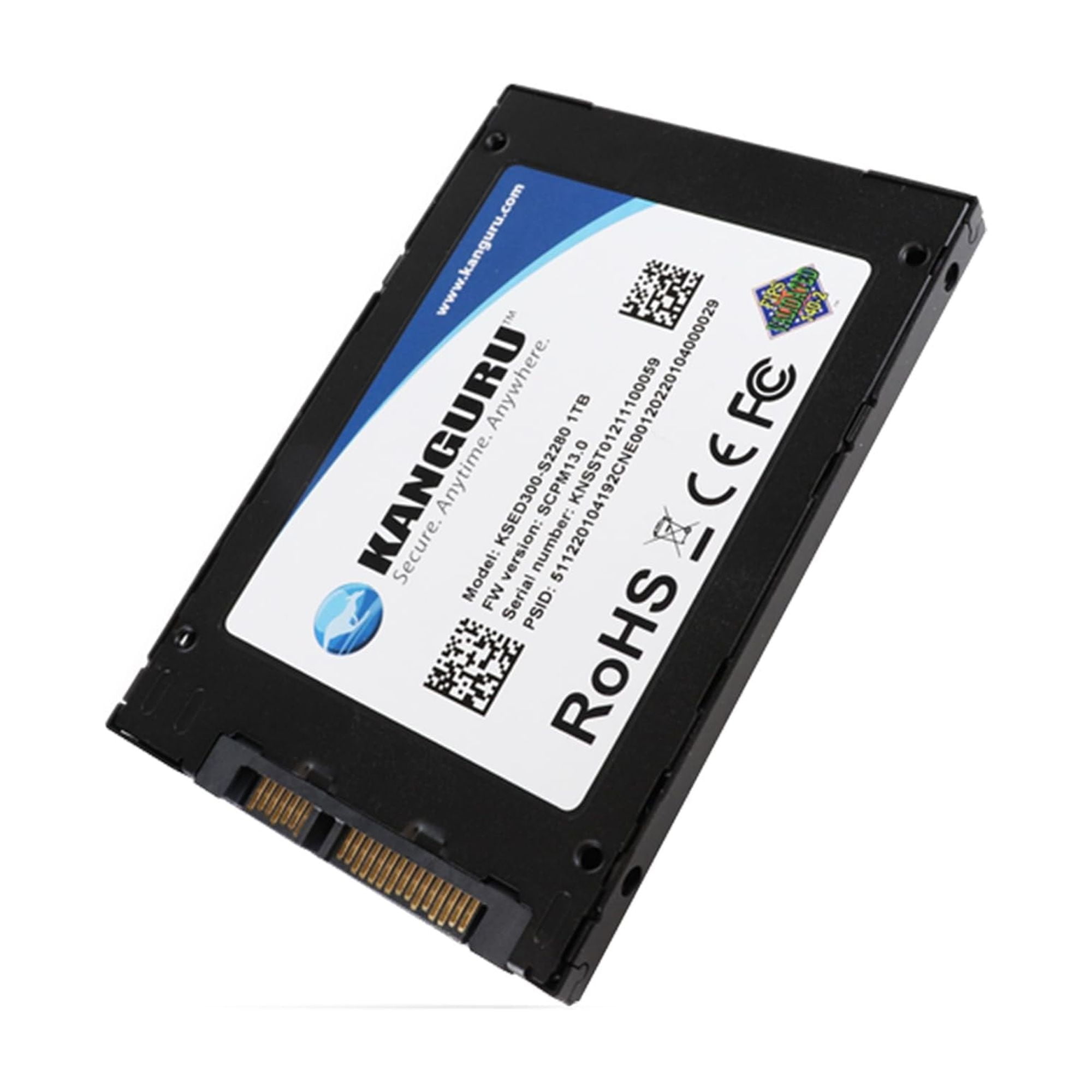 Kanguru 2TB 2.5" SATA Hardware Encrypted Solid State Drive KSED300SATA2T
