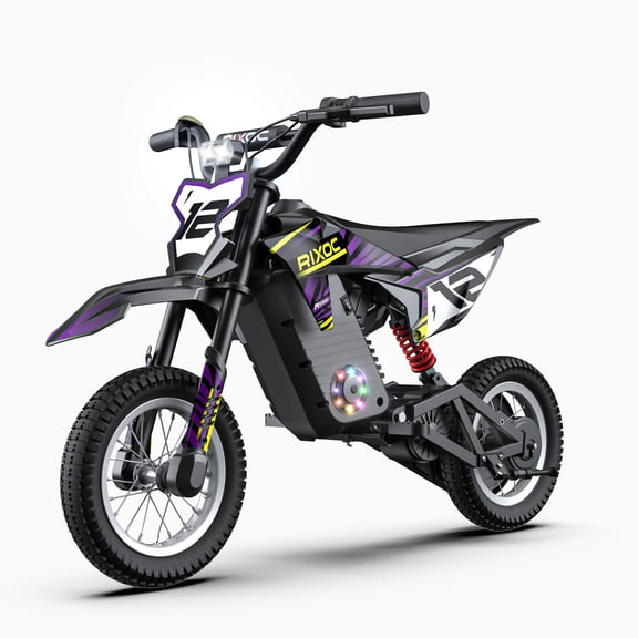 RIXOC DK-12 Electric Dirt Bike for Kids,3 Speed Modes up to 15.5 mph, 36V 5.2Ah Peak 700W Max 14Miles Electric Motorcycle for Kids Ages 3-8 UL2272