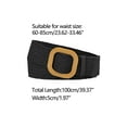 thumbnail image 3 of INSPIRE CHIC Women's Stretch Woven Belts Retro Wide Waist Belts Square Buckle Black, 3 of 4
