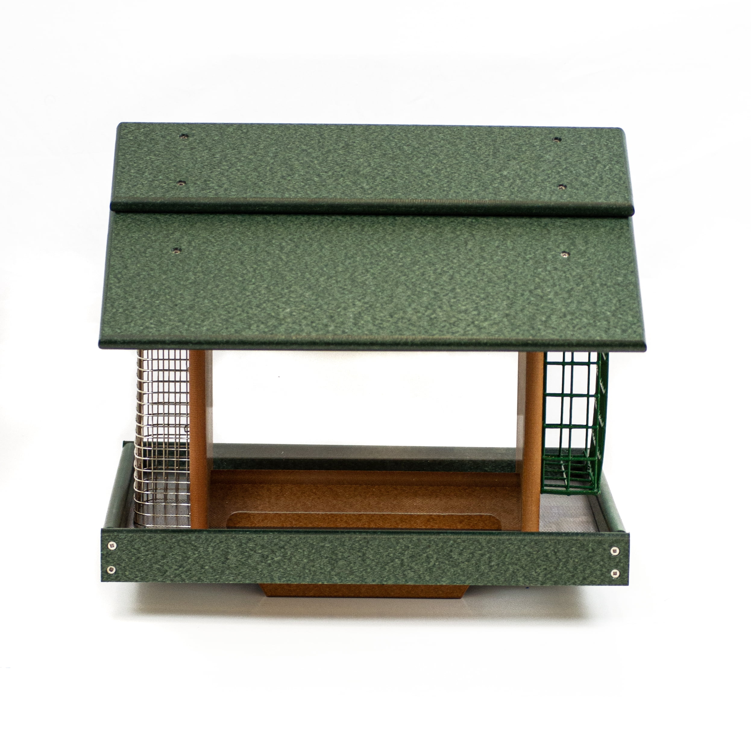 Outdoor Leisure Products Model GM2-1TGC Classic Deluxe Bird Feeder Made with High Density Poly Resin finishe in Turf Green and Cedar