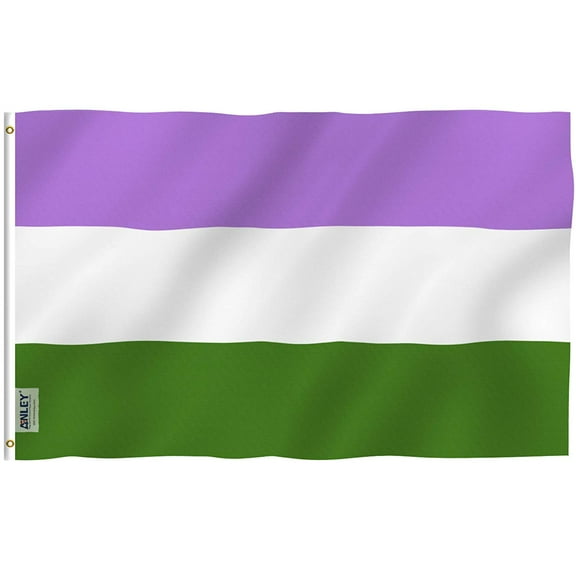Anley 3 ft x 5 ft Genderqueer Flag - LGBT Genderqueer Pride Flags Polyester