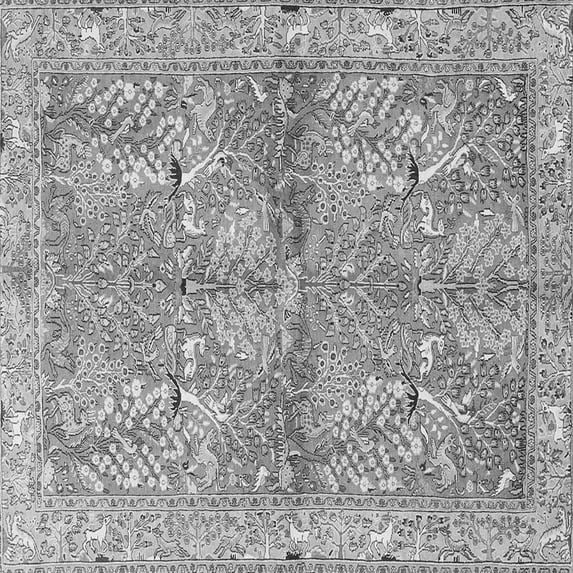 Ahgly Company Indoor Square Animal Gray Traditional Area Rugs, 7' Square