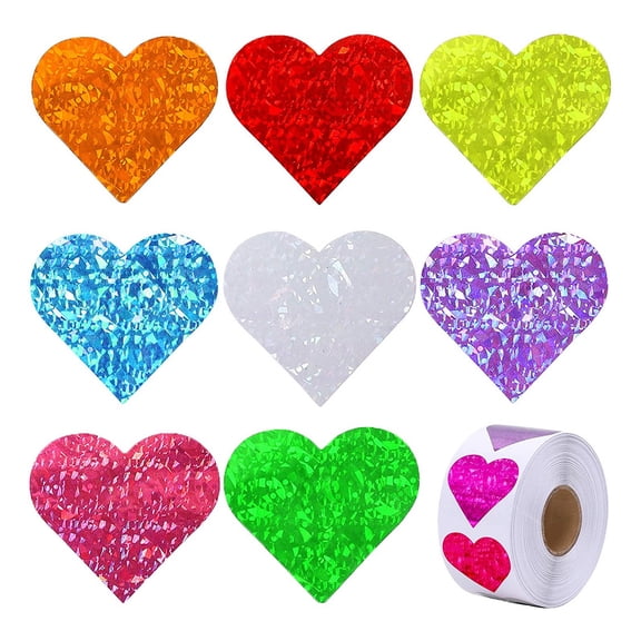 500 Pcs Heart-Shaped Decor Stickers, Love Decor Sticker Heart Labels for Valentine's Day,Scrapbook1 -inch