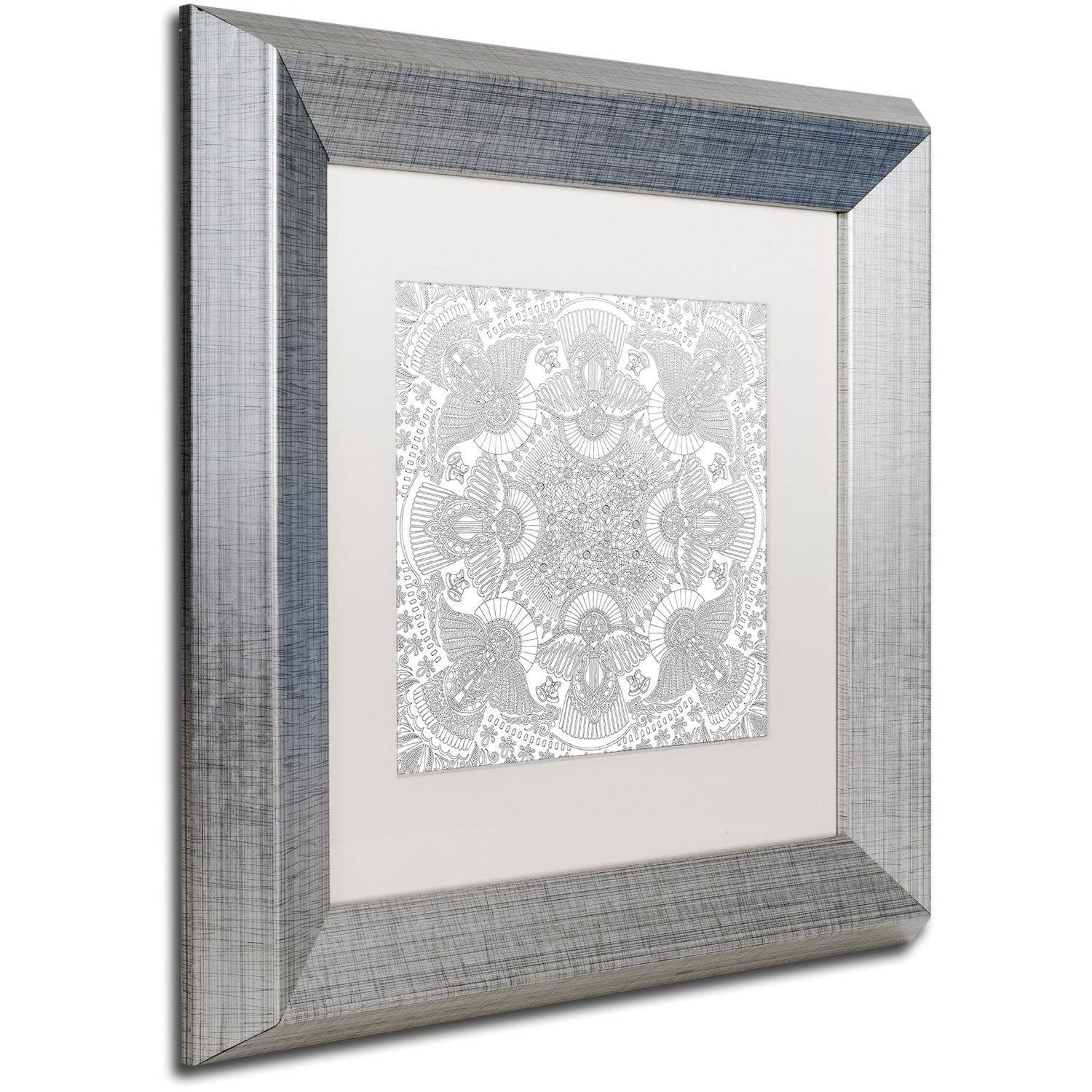 Trademark Fine Art "Christmas Angels" Canvas Art by Hello Angel, White Matte, Silver Frame