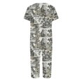 thumbnail image 5 of Women 2 Piece Capri Sets Short Sleeve V Neck Tops and Capris Pants Floral Print Lounge Set Womens Pajamas Sets, 5 of 7