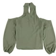 thumbnail image 2 of BAR III Womens Green Cold Shoulder Keyhole Top Size: S, 2 of 2