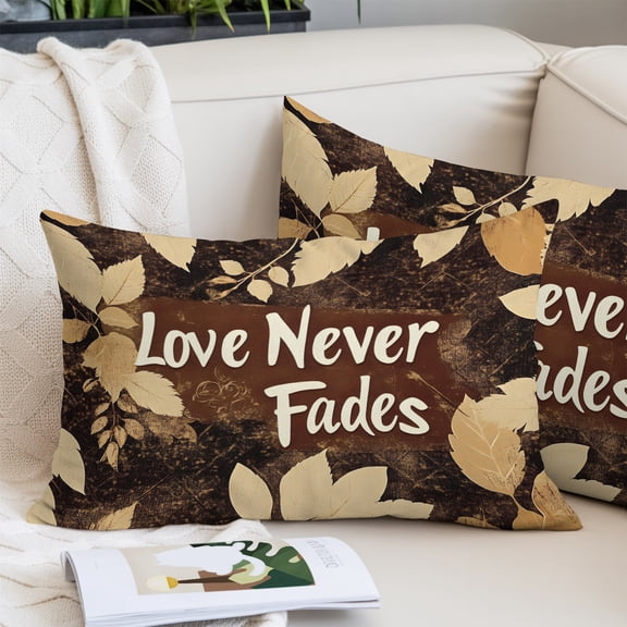 Fall Leaves Pillow Covers 16"x24", Brown Beige Leaf Soft Brushed Microfiber Breathable Throw Pillow Covers, Decorative Pillowcase with Zipper for Couch Sofa Bedroom Living Room