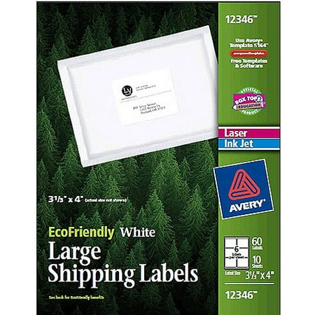 avery large shipping label eco 6up walmart com