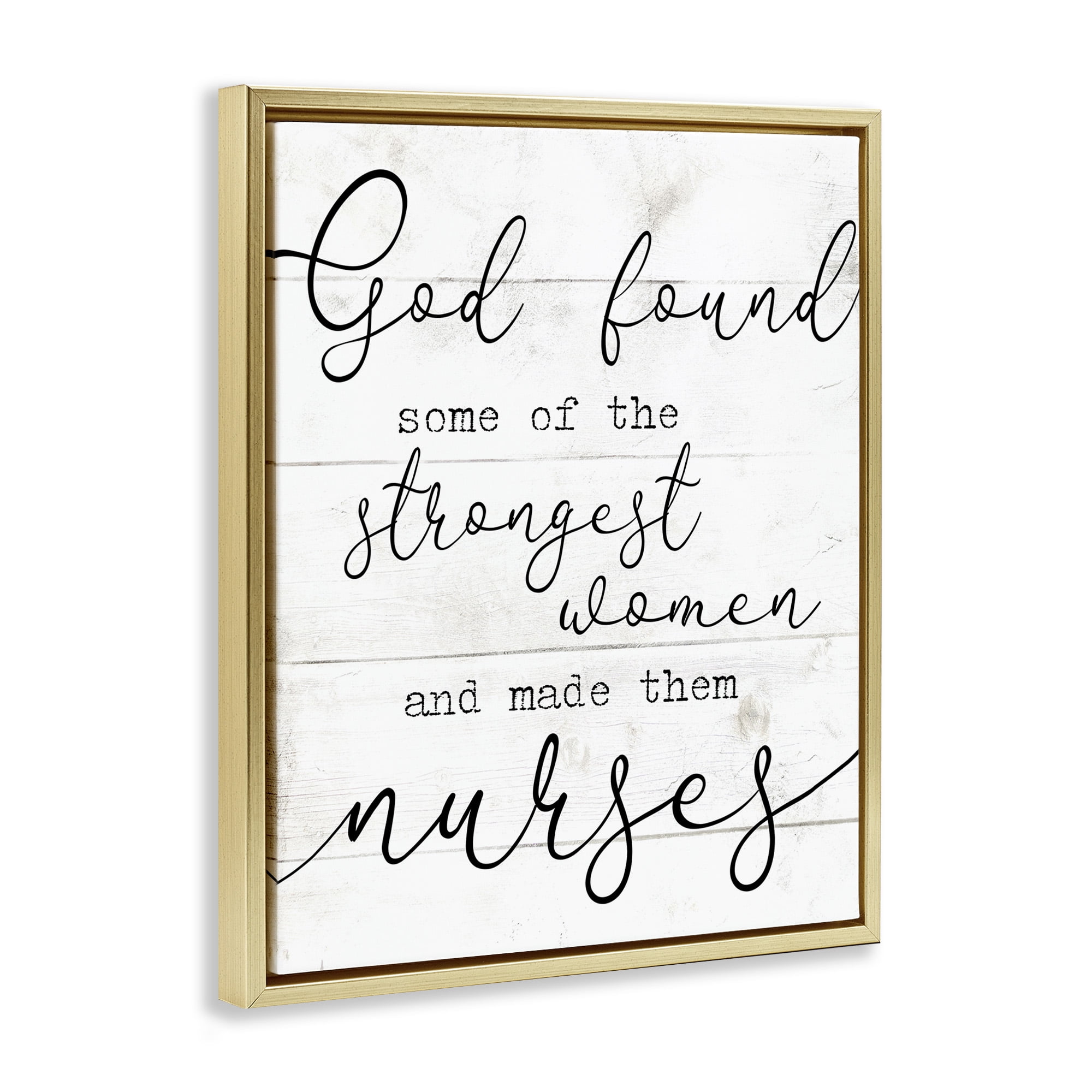 Stupell Industries Strong Women Nurses Spiritual Religious Painting Gold Floater Framed Canvas Art Print Wall Art, 17 x 21