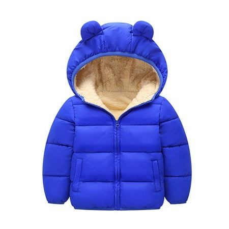 

Toddler Kids Baby Boys Girls Padded Snowsuit Winter Clothes Hooded Bear Ears Jacket Coat Outerwear