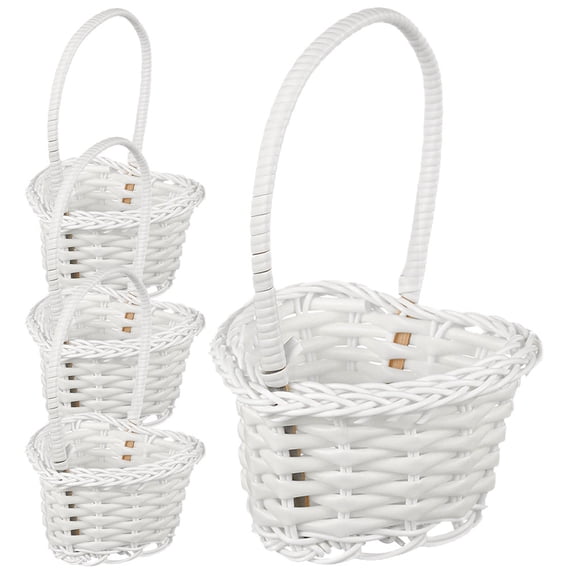 WORGEOUS  4 Pcs Wedding Flower Girl Basket Hand Baby Bridesmaid