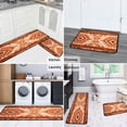 thumbnail image 6 of Boho Orange Farmhouse Cute Tribal Aesthetic Kitchen Mats for Floor 2 Piece Cushioned and Non-Skid Washable Floor Mat for Home Kitchen Decor or Office 17x29+17x47 Inch Black Edge, 6 of 7