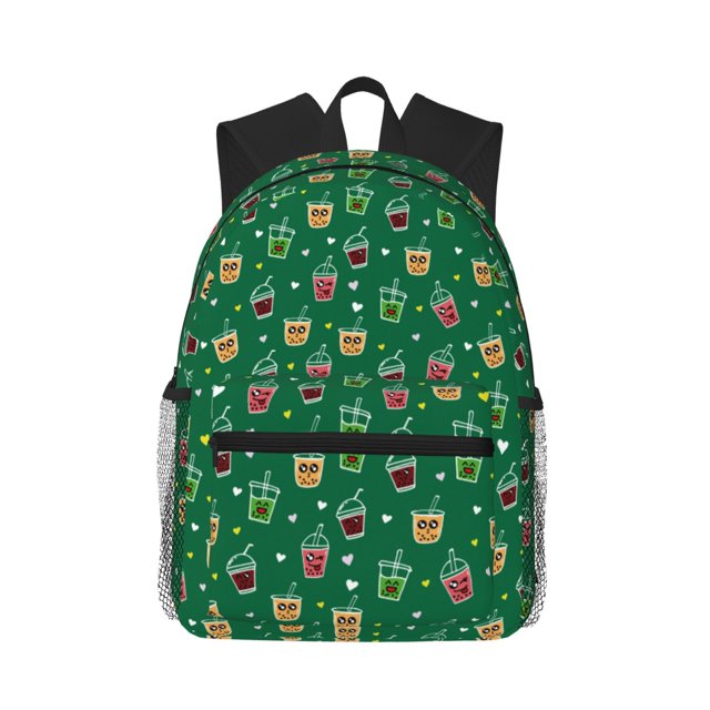 Wukai Milk Tea Print Versatile Backpack,Laptop Backpack,School Backpack for Boys and Girls,Travel Backpack,Large Capacity School Bag