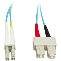 Aqua Blue 10 Gbit Fiber Optic Cable, 3 Meter (10 feet) LC to SC Lucent Connector to Subscriber Connector Duplex 50/125 OM3 Multi-Mode Fiber Optic LC-SC Optical Connection Cable, CableWholesale