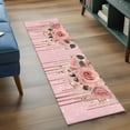 thumbnail image 3 of 2'x6' Rug Runners for Hallways Kitchen, Pink Roses Romantic Non Slip Entryway Beside Floor Carpet Runner, Watercolor Botanical Floral Washable Laundry Room Bedroom Throw Rugs Mat for Family Pet, 3 of 8