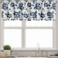 thumbnail image 3 of Ambesonne Hawaii Valance & Curtain, Monochrome Flower Art, 55"x30", Navy Blue White, 3 of 6
