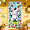 thumbnail image 2 of C Easter Bunny Door Banner Egg Decoration Flag With Blue Hat Rabbit Design Colorful Print And Durable Polyester For Entryway Party Backdrop And Spring Decoration 70.87X35.43In 0.287Lb, 2 of 6