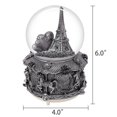 thumbnail image 5 of Caja de música con globo de nieve de la Torre Eiffel de París con nevadas automáticas y luces de colores, 100 mm 6 de altura brillar Electrónica, 5 of 5
