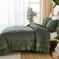 thumbnail image 5 of 100% Cotton Ruffled Comforter Queen Size,Boho Ruffle Bedding 3-Piece, Ultra Soft Farmhouse Comforter & Pillow Shams, Elegant French Country Chic Style for All Seasons Home Decor, 5 of 12