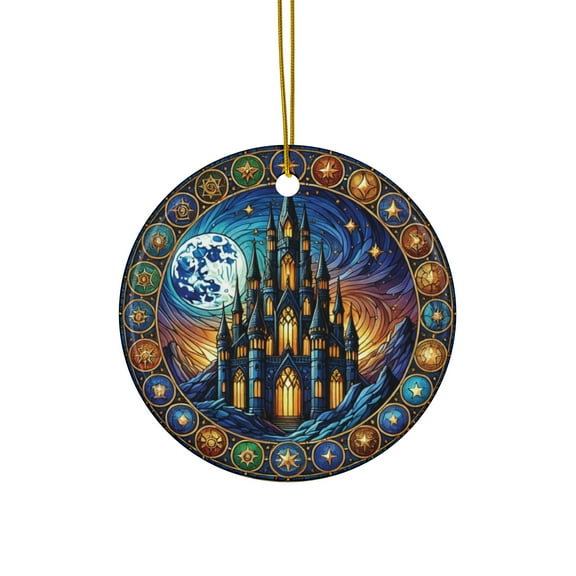 Ornament Mystical Castle Ornament Printed on Ceramic, 3PCS
