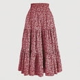 thumbnail image 4 of Abomasnow Boho Floral Maxi Skirt for Women Summer Comfy Tiered Elastic High Waisted Skirts Vacation A-Line Flowy Swing Long Skirts, 4 of 4