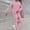 Pink, variant on mihongmao Sweatsuits Men 2 Piece Outfit Fashion Men Casual Pullover Hooded Sports Solid Long Sleeve Trousers Elastic Waist Pant Drawstring Pockets Set Purple S