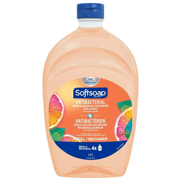 Recharge de savon liquide pour les mains Softsoap Antibactérien Propreté fraîche, 1,47 L Softsoap Antibactérien