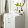 thumbnail image 6 of Merrick Lane 24 Inch Bathroom Vanity with Ceramic Sink, Carrara Marble Finish Countertop, Storage Cabinet with Soft Close Doors and Open Shelf in White, 6 of 12