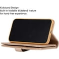 thumbnail image 3 of Wallet Case for iPhone 11 Pro 5.8 inch 2019,Magnetic Handbag Zipper Pocket PU Leather Flip with 9 Card Slots and Wrist Strap Folio TPU Inner Stand Case - Gold, 3 of 14