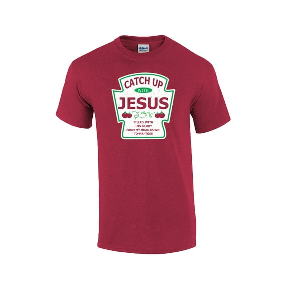 Catch Up with Jesus Short Sleeve T-shirt-Heather Red-medium