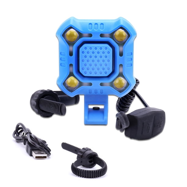 Worallymy Faro de bicicleta Recargable Alarma fuerte Campana de bicicleta IPX6 Impermeable Ajustable Seguridad LED Luz de ciclismo, Azul Worallymy JD735794904