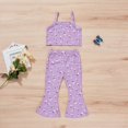 thumbnail image 2 of Mercatoo Baby Girl Clothes Suspenders Sleeveless Floral Vest and Bell Bottom Pants Set 2Pcs Toddler Summer Outfit, 2 of 8
