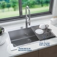 thumbnail image 1 of Kojooin Stainless Steel 304 Drop-In Kitchen Sink, Handmade Brushed Finish Sink with Cutting Board, Dish Rack and Bottom Mat, 1 of 7