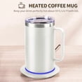 thumbnail image 3 of Self Heating Coffee Mug, Heated Coffee Mug with Smart Mug Warmer & Ergonomic Handle, Auto Heat to 131°F, USB-Powered Desk Warmer for Office Home Use, Ideal Coffee Lovers Gift (17oz White), 3 of 6