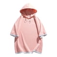 thumbnail image 4 of BUIGTTKLOP Men's Short Sleeve Hoodies Workout Gym Quick Dry Hooded T-Shirts with Drawstring Running Sweatshirts, 4 of 5