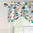 thumbnail image 4 of Tie Up Valance Curtain for Kitchen,Funny Cartoon Watercolor Dinosaur Rod Pocket Short Curtains Adjustable Tie-Up Shade Valances,Sun Cloud on Gray Buffalo Window Treatment for Bathroom Living Room, 4 of 9