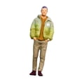 thumbnail image 2 of Figuras de Diorama CUTICAT pintadas 1/64 personaje de niño de moda de invierno verde, 2 of 8