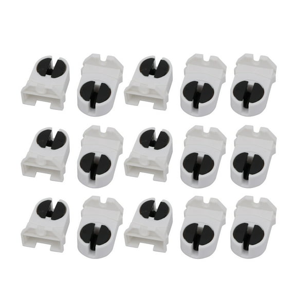 15Pcs 500V 2A G5-F288L T5 Light Socket G5 Base Fluorescent Lamp Holder White