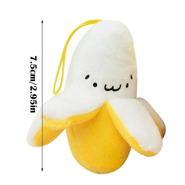 JJKBVCLO Yellow Banana Pendant Backpack Accessories Cute Small BananasToys Soft Dolls Gift
