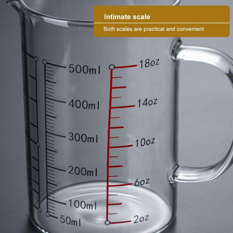 High Borosilicate Glass Measuring Cup Food Grade Beaker for Baking 250ml, Size: 22x18cm