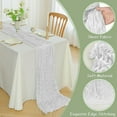 thumbnail image 5 of Anhility White Cheesecloth Table Runner Retro Gauze Fabric Table Runner Rustic Sheer Runner for Wedding Birthday Baby Shower Party Boho Table Decoration (35.43x157.48in), 5 of 6