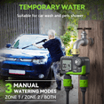 thumbnail image 3 of RainPoint Sprinkler Timer Dual Zones Automatic Irrigation System Controller, Easy Programming Hose Timer, 7-Day/12H Scheduling for Garden/Yard (Green, Brass Inlet), 3 of 8
